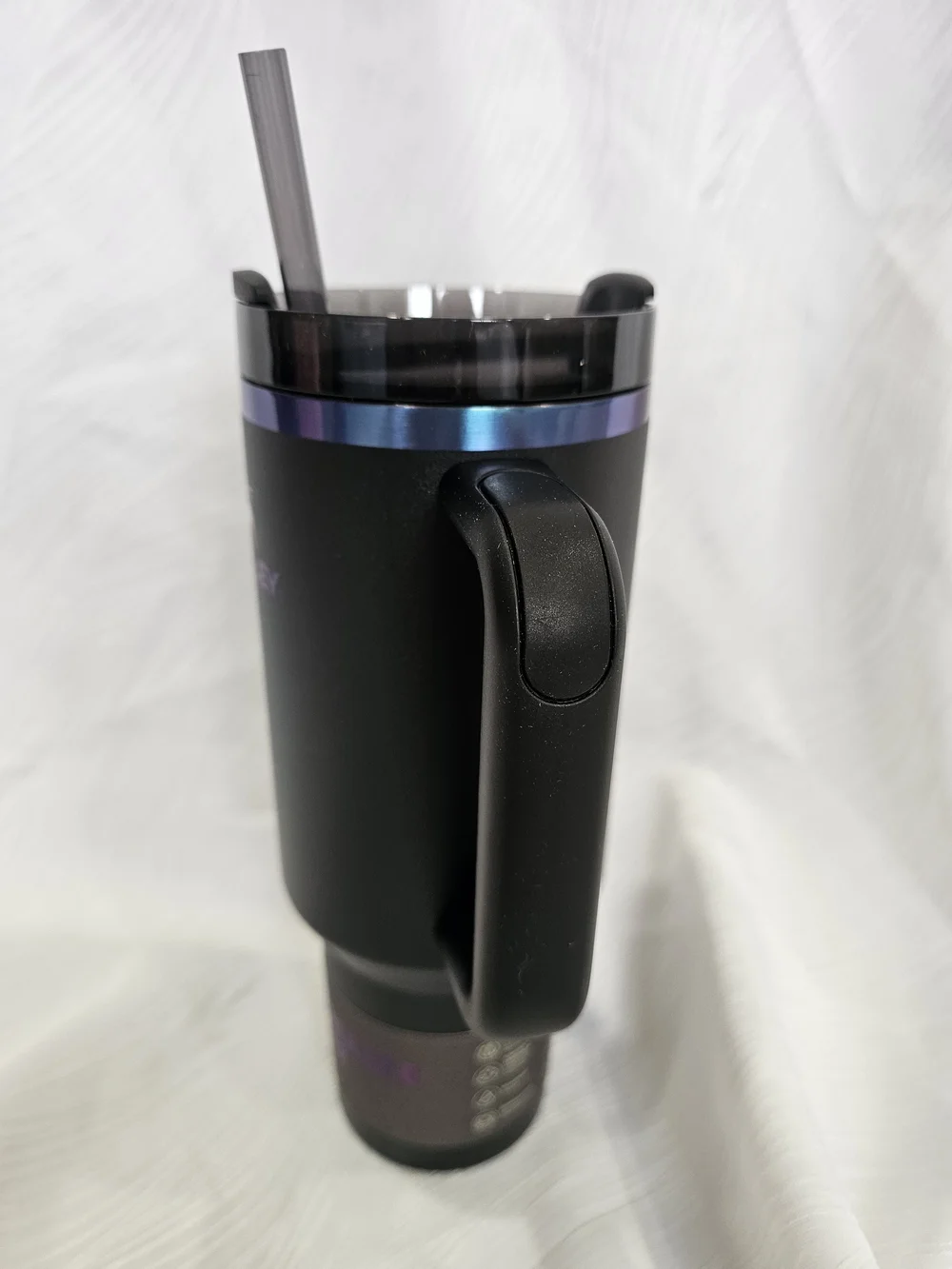 Stanley Black Travel Mug with Iridescent Purple Logo NEW - Picture 4 of 8